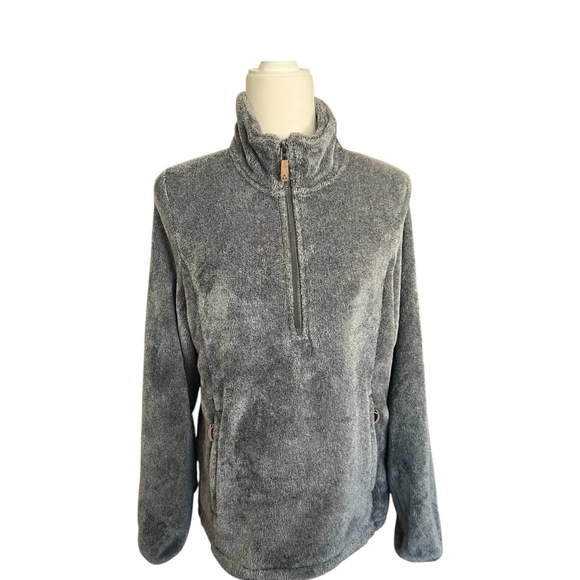 GERRY  Gray Fleece Quarter-Zip Pullover - Picture 1 of 5